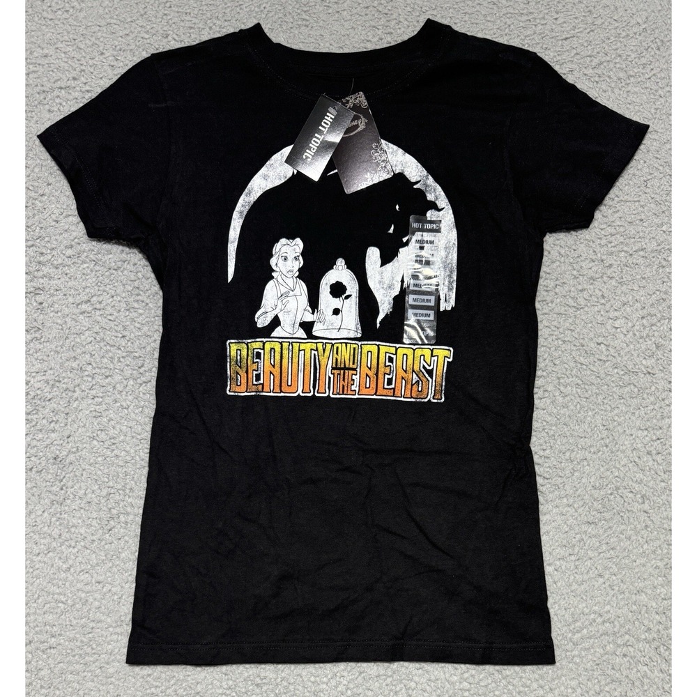 Disney x Hot Topic Beauty & The Beast Shadow Tee T Shirt Womens Medium NEW